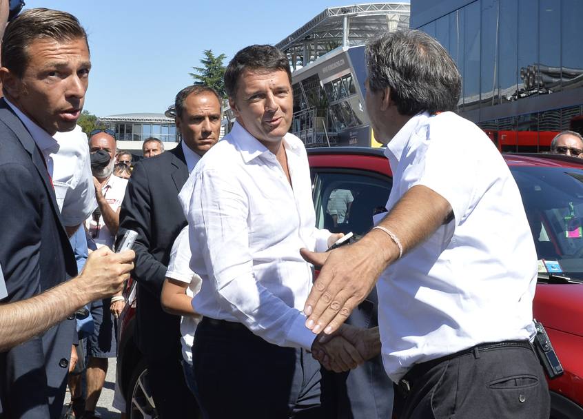 L&#39;arrivo del premier Matteo Renzi. Afp